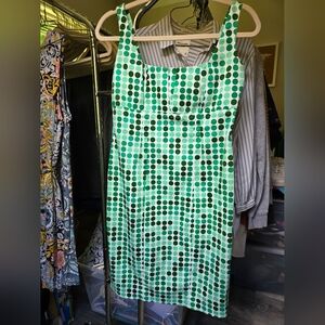 Calvin Klein Green Polka Dot Midi Dress